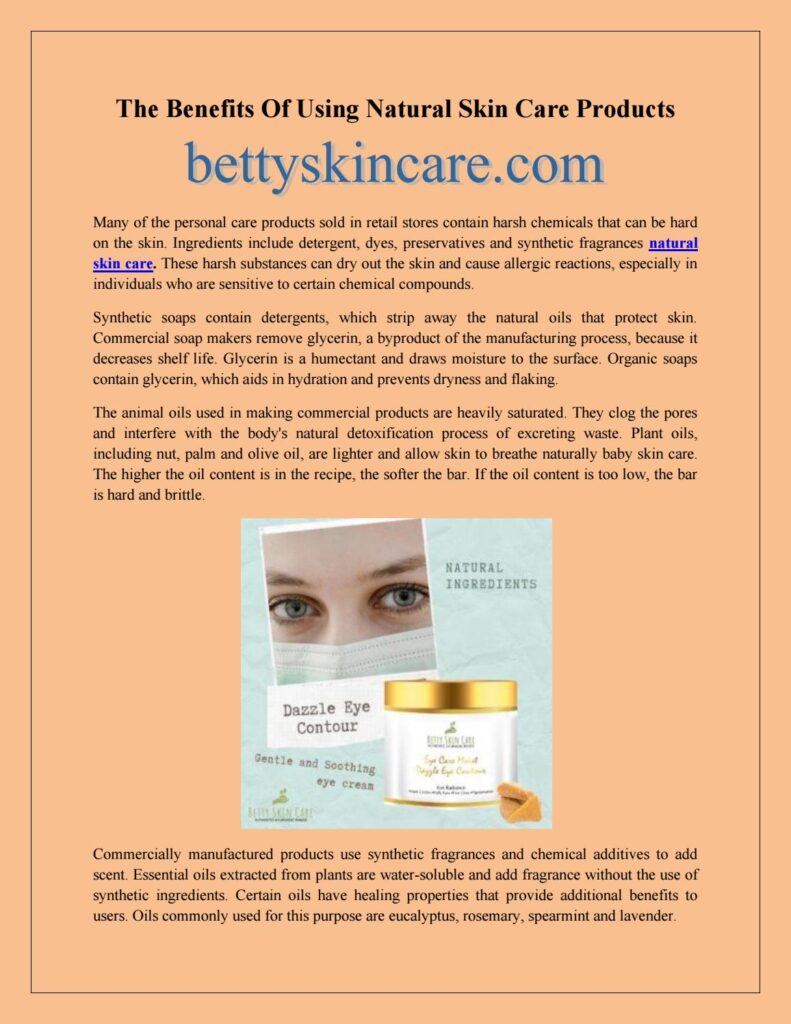 Benefits of Using Natural Skin Care Products