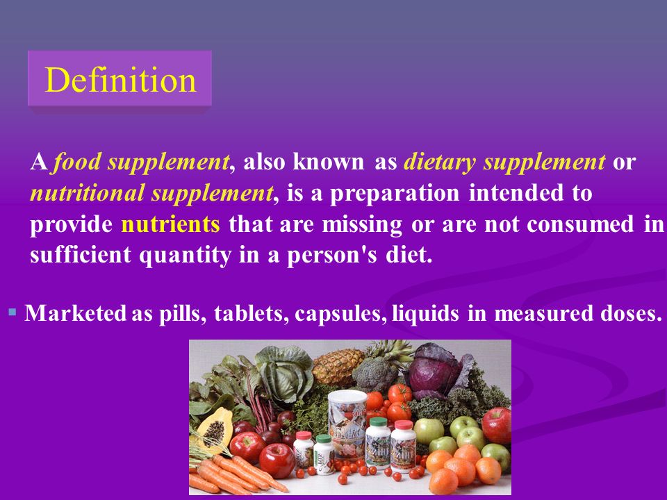 What Is A Food Supplement?