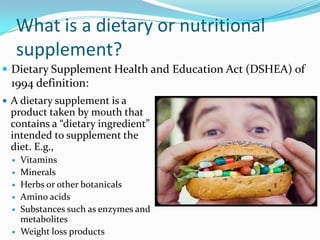 What Is In A Dietary Supplement?