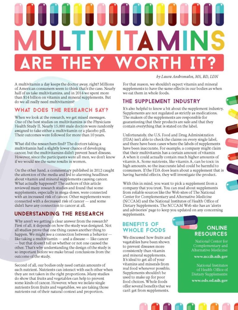 What Is The Best Reason To Take A Vitamin Mineral Supplement?